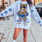 Wildcats Blue White Mascot PNG | Team Spirit Sublimation Design, Cheerleading, School Spirit Wear (Digital File)