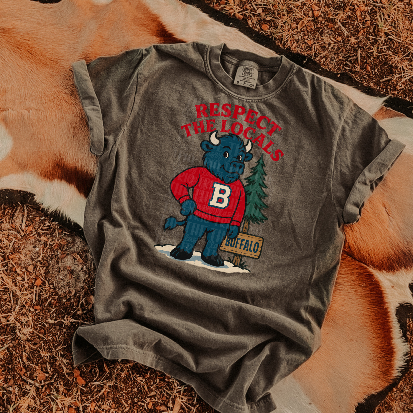 Respect the Locals | Digital Design | PNG | Sublimation |  Buffalo | Retro | Shirt Design | Trend | Vintage Chalk Distressed