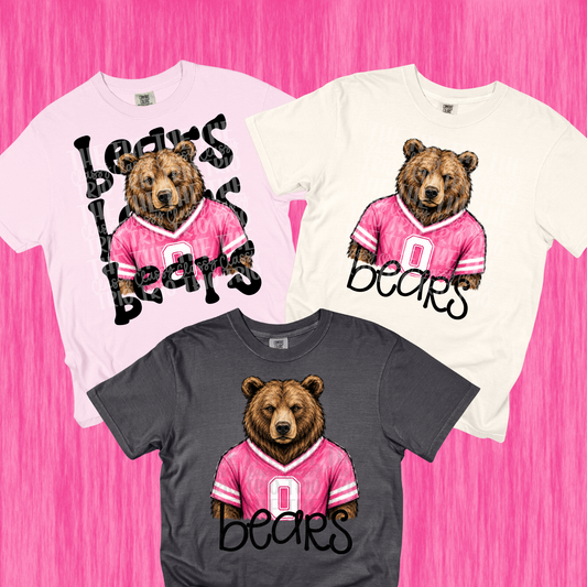 Pink Bears Simple and Stack PNG | Preppy Design School Shirt PNG | Teacher | School Spirit Digital | Trendy