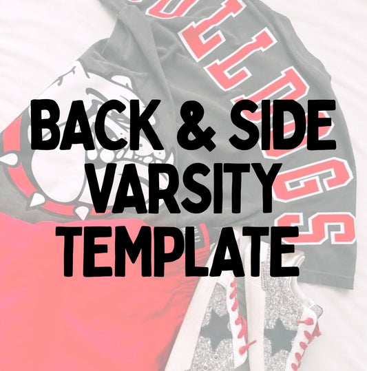 Back & Side Varsity Canva Template | Editable Team Shirt Design | Custom Sports Mascot Template | Sublimation & DTF Design