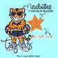Tigers Mascot PNG | Team Spirit Sublimation DTF Design, Navy Orange Cheerleading, School Spirit Wear Trending (Digital File)