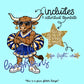 Longhorn Mascot PNG | Team Spirit Sublimation DTF Design, Blue Gold White Cheerleading, School Spirit Wear Trending (Digital File)