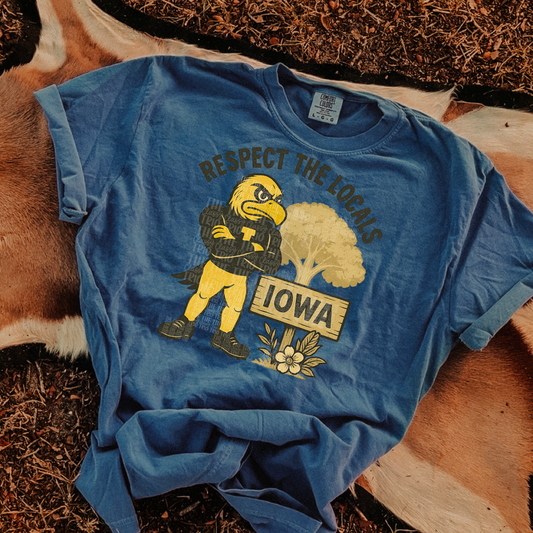 Respect the Locals | Digital Design | PNG | Sublimation | Iowa | Retro | Shirt Design | Trend | Vintage Chalk Distressed