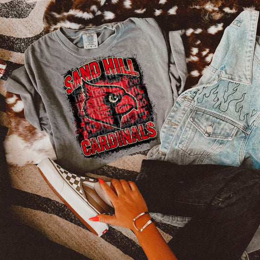 Sand Hill Cardinal Grudge | Digital Design | PNG | Original Designer  | Retro | Shirt Design | Trend | Vintage Chalk Distressed | School Mascot