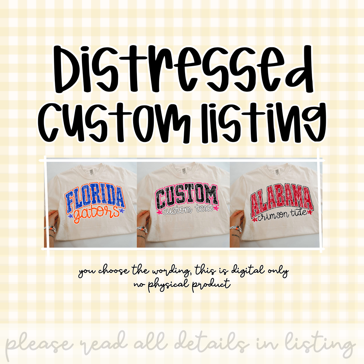 Custom Distressed Look Text Design PNG Digital Download Only