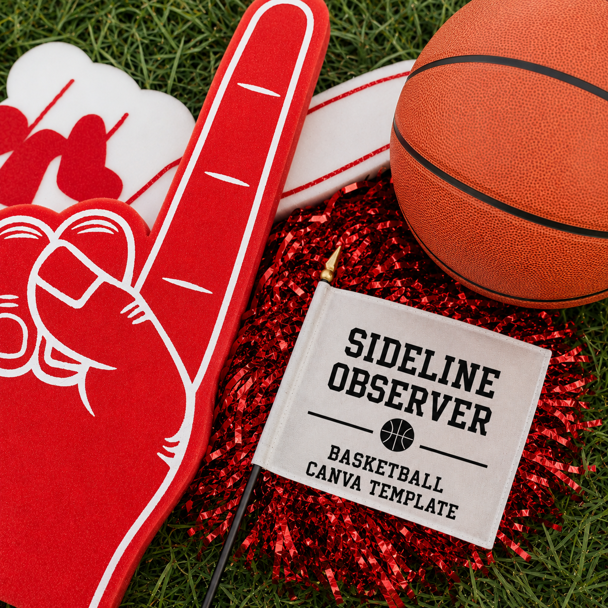 Basketball Sideline Observer Canva Template | Editable Team Shirt Design | Custom Sports Mascot Template | Sublimation & DTF Design