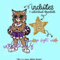 Wildcats Purple Gold Mascot PNG | Team Spirit Sublimation Design, Cheerleading, School Spirit Wear (Digital File)