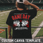 Game Day Football Canva Template | Editable Team Shirt Design | Custom Sports Mascot Template | Sublimation & DTF Design