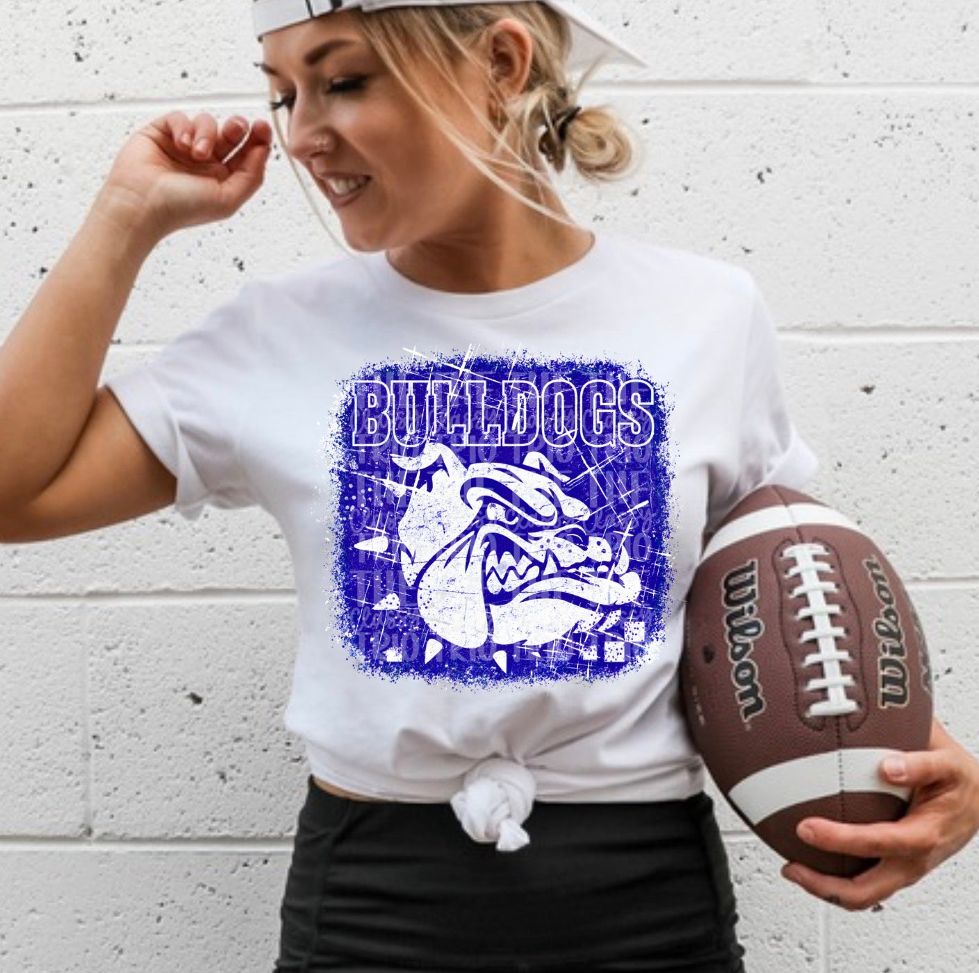 Blue Bulldogs Grudge | Digital Design | PNG | Original Designer Retro Shirt Design Trend | Vintage Chalk Distressed | School Mascot