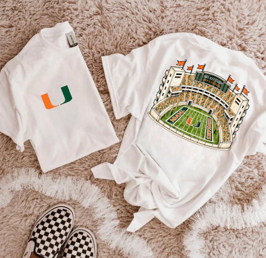 Orange & Green Football Stadium PNG | Gameday Clipart | Sports Stadium Illustration | Digital Download | Shirt Design PNG | Boutique Graphic