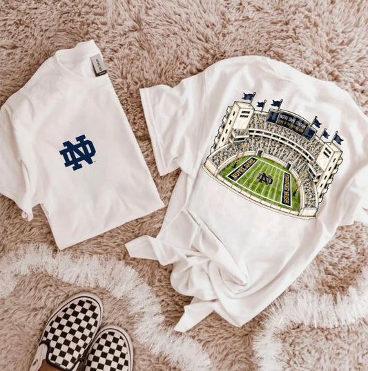 Blue & Gold Yellow Football Stadium PNG | Gameday Clipart | Sports Stadium Illustration | Digital Download | Shirt Design PNG | Boutique Graphic