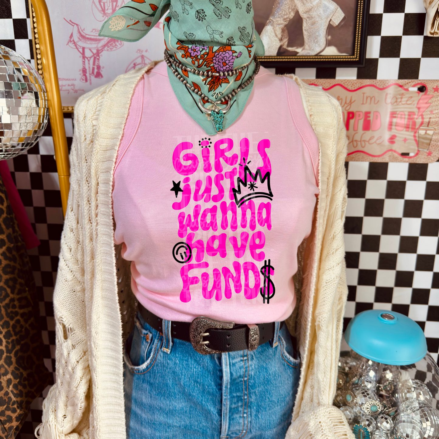 Girls Just Wanna Have Funds Doodle Drawing Digital Design | PNG Shirt Design | Original Creator