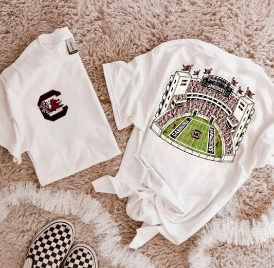 Garnet & Black Football Stadium PNG | Gameday Clipart | Sports Stadium Illustration | Digital Download | Shirt Design PNG | Boutique Graphic