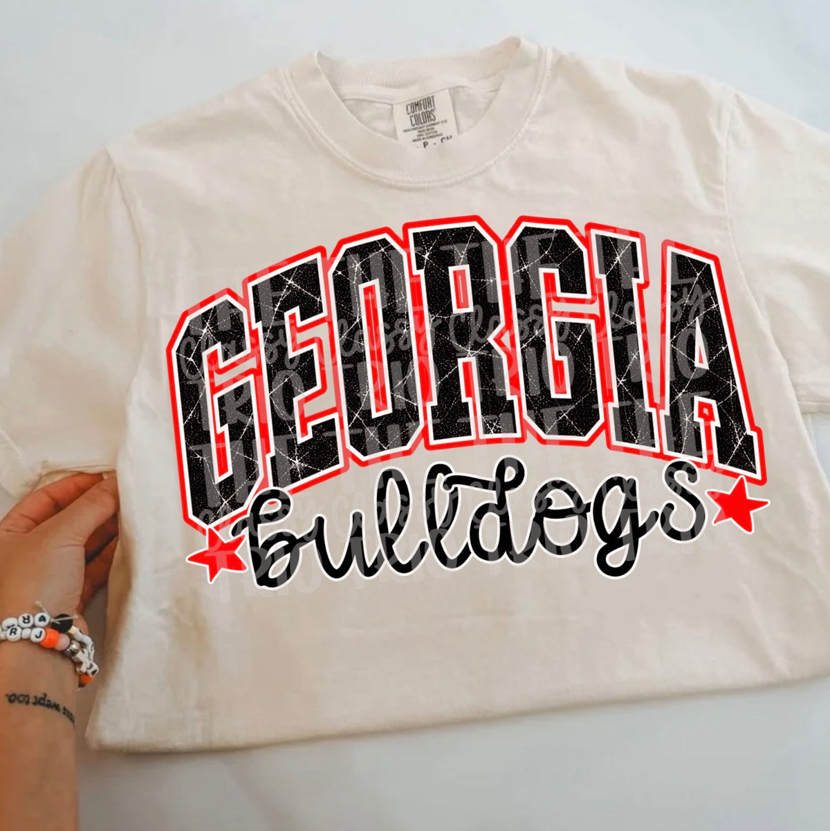 Georgia Distress Varsity Look, School Spirit Wear, PNG Digital Design,, Football (Digital Only)