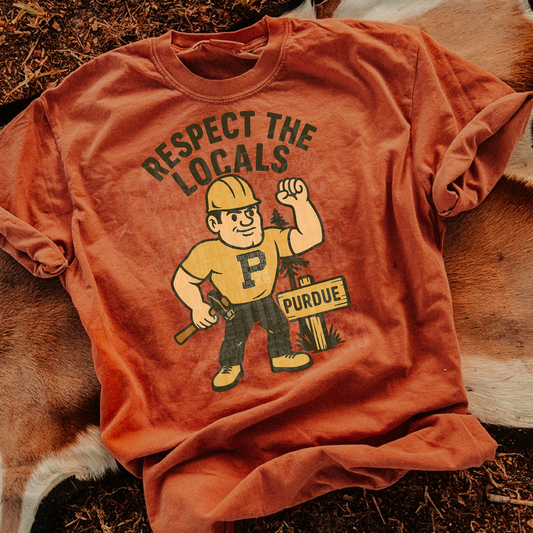 Respect the Locals | Digital Design | PNG | Sublimation | Purdue | Retro | Shirt Design | Trend | Vintage Chalk Distressed