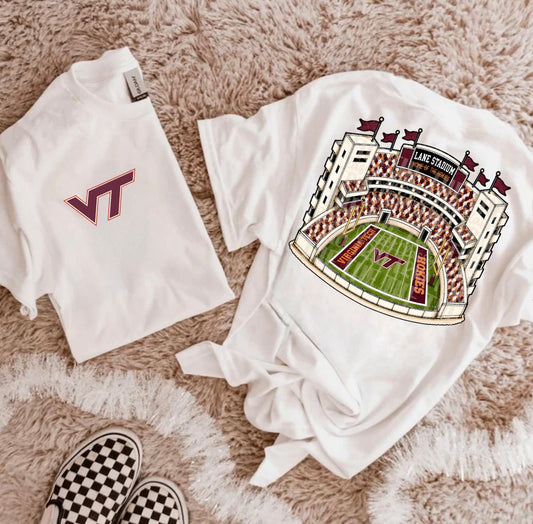 Maroon & Orange Football Stadium PNG | Gameday Clipart | Sports Stadium Illustration | Digital Download | Shirt Design PNG | Boutique Graphic