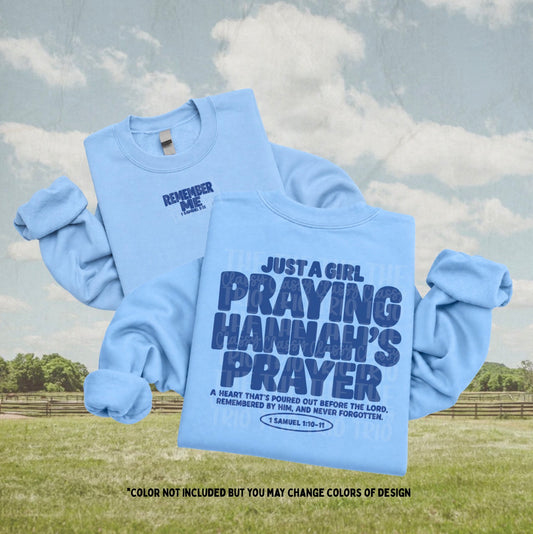 Hannah's Prayer PNG, Pregnancy Loss PNG, Miscarriage Awareness Shirt Design, Christian PNG, Front Back Bundle (Digital Design Only)