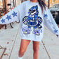 Bluejays Blue White Cheer Mascot PNG | Team Spirit Sublimation Design, Cheerleading, School Spirit Wear (Digital File)