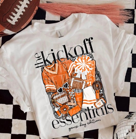 Kickoff Essentials Orange, School Spirit Wear, PNG Digital Design, Cheerleading Football (Digital Only)