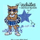 Wildcats Blue White Mascot PNG | Team Spirit Sublimation Design, Cheerleading, School Spirit Wear (Digital File)