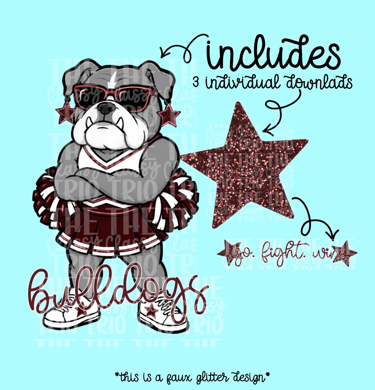 Bulldogs Maroon Mascot PNG | Team Spirit Sublimation Design, Cheerleading, School Spirit Wear (Digital File)