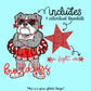 Bulldogs Mascot PNG | Team Spirit Sublimation Design, Red White Cheerleading, School Spirit Wear (Digital File)