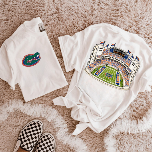 Orange & Blue Football Stadium PNG | Gameday Clipart | Sports Stadium Illustration | Digital Download | Shirt Design PNG | Boutique Graphic