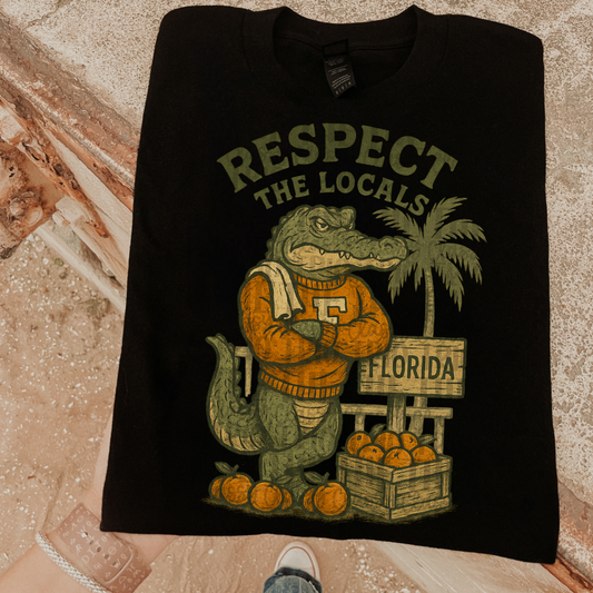 Respect the Locals | Digital Design | PNG | Sublimation | Florida | Retro | Shirt Design | Trend | Vintage Chalk Distressed