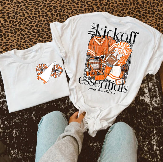 Kickoff Essentials Orange, School Spirit Wear, PNG Digital Design, Cheerleading Football (Digital Only)