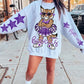 Bobcats Purple White Cheer Mascot PNG | Team Spirit Sublimation Design, Cheerleading, School Spirit Wear (Digital File)