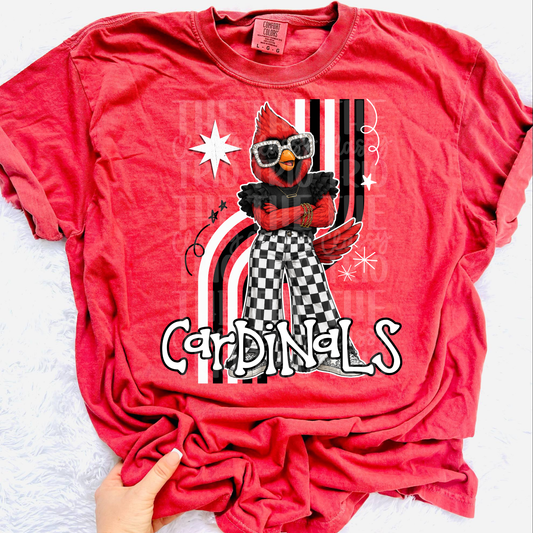 Cardinals Retro Mascot PNG | Trendy Design School Shirt, Teacher, School Spirit Digital
