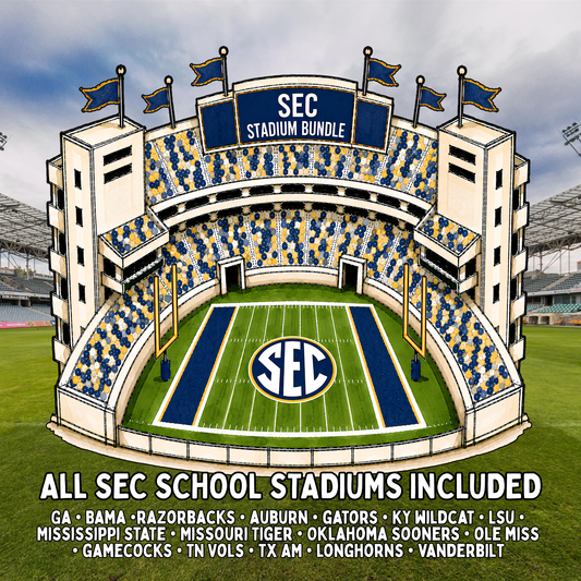 S E C BUNDLE Football Stadium PNG | Gameday Clipart | Sports Stadium Illustration | Digital Download | Shirt Design PNG | Boutique Graphic