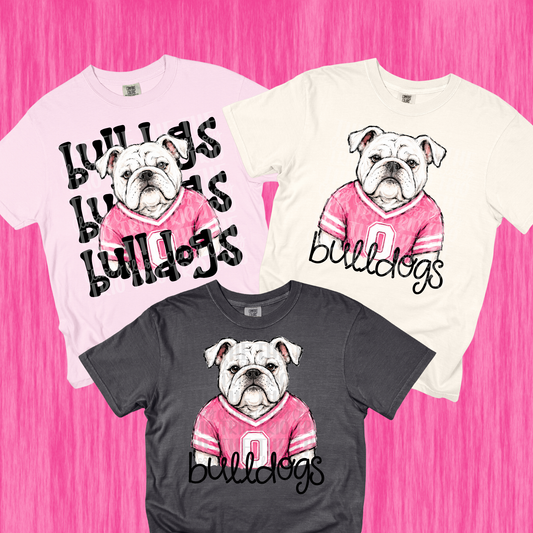 Pink Bulldogs Simple and Stack PNG | Preppy Design School Shirt PNG | Teacher | School Spirit Digital | Trendy