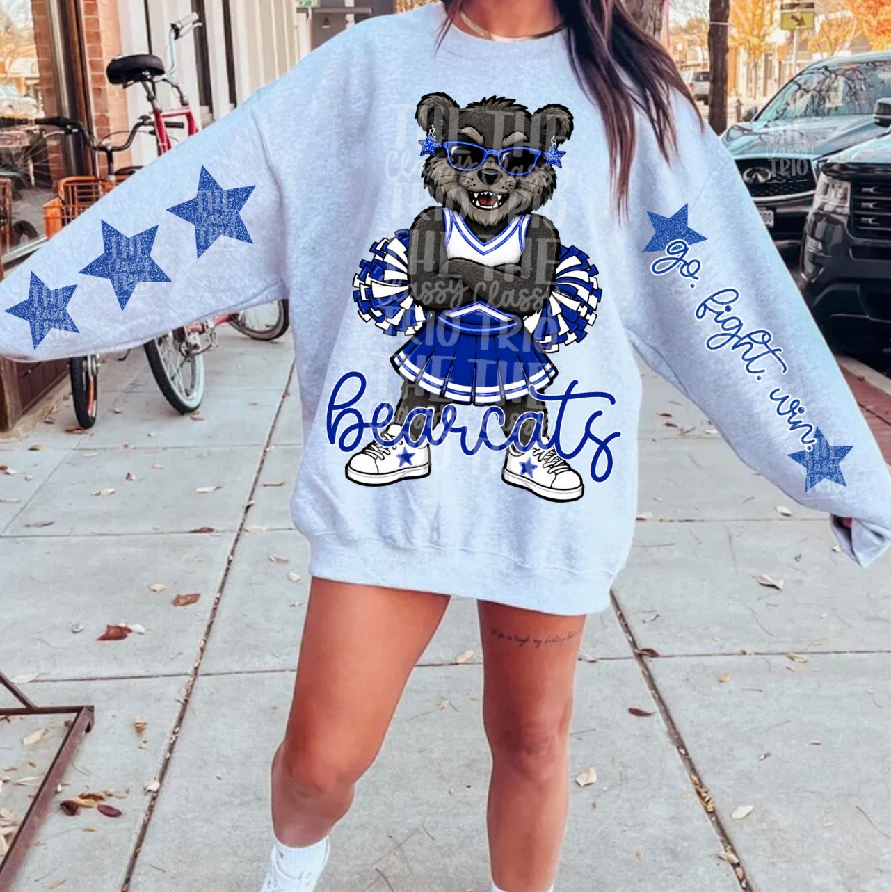 Cheer Mascots Bundle Spirit Wear PNG, Trendy Sleeve Shirt Designs, Faux Glitter, (Digital Design)