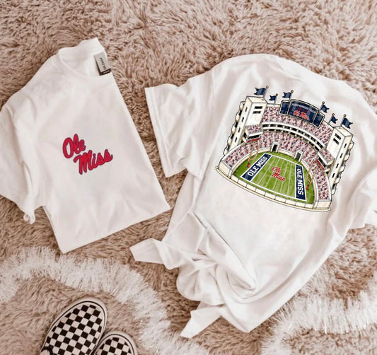 Red & Navy Blue White Football Stadium PNG | Gameday Clipart | Sports Stadium Illustration | Digital Download | Shirt Design PNG | Boutique Graphic