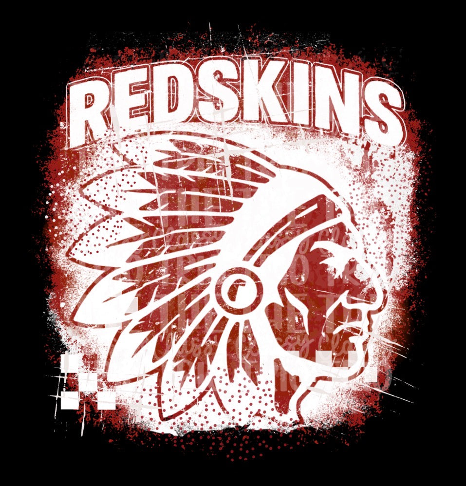 Red Skins Red Grudge | Digital Design | PNG | Original Designer Retro Shirt Design Trend | Vintage Chalk Distressed | School Mascot