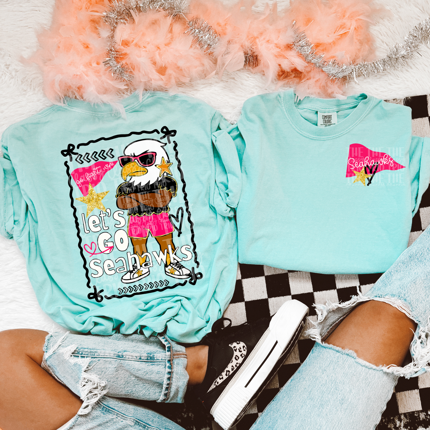 Sea h Glitz Glam | Coquette Drawing Digital Design | PNG | Sublimation | Preppy Mascot Design | Kid Adult Shirt Design | Original Creator
