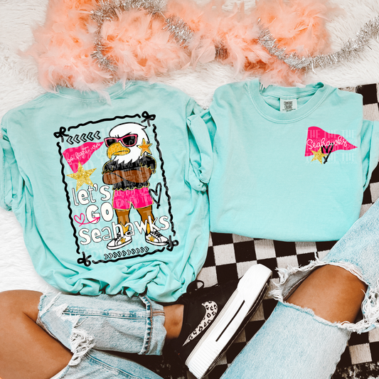 Sea h Glitz Glam | Coquette Drawing Digital Design | PNG | Sublimation | Preppy Mascot Design | Kid Adult Shirt Design | Original Creator