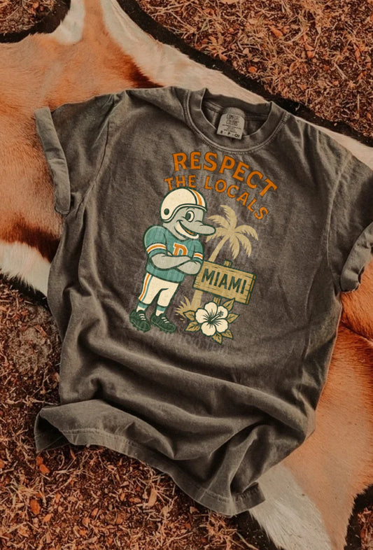 Respect the Locals | Digital Design | PNG | Sublimation | Dolphin | Retro | Shirt Design | Trend | Vintage Chalk Distressed