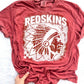Red Skins Red Grudge | Digital Design | PNG | Original Designer Retro Shirt Design Trend | Vintage Chalk Distressed | School Mascot