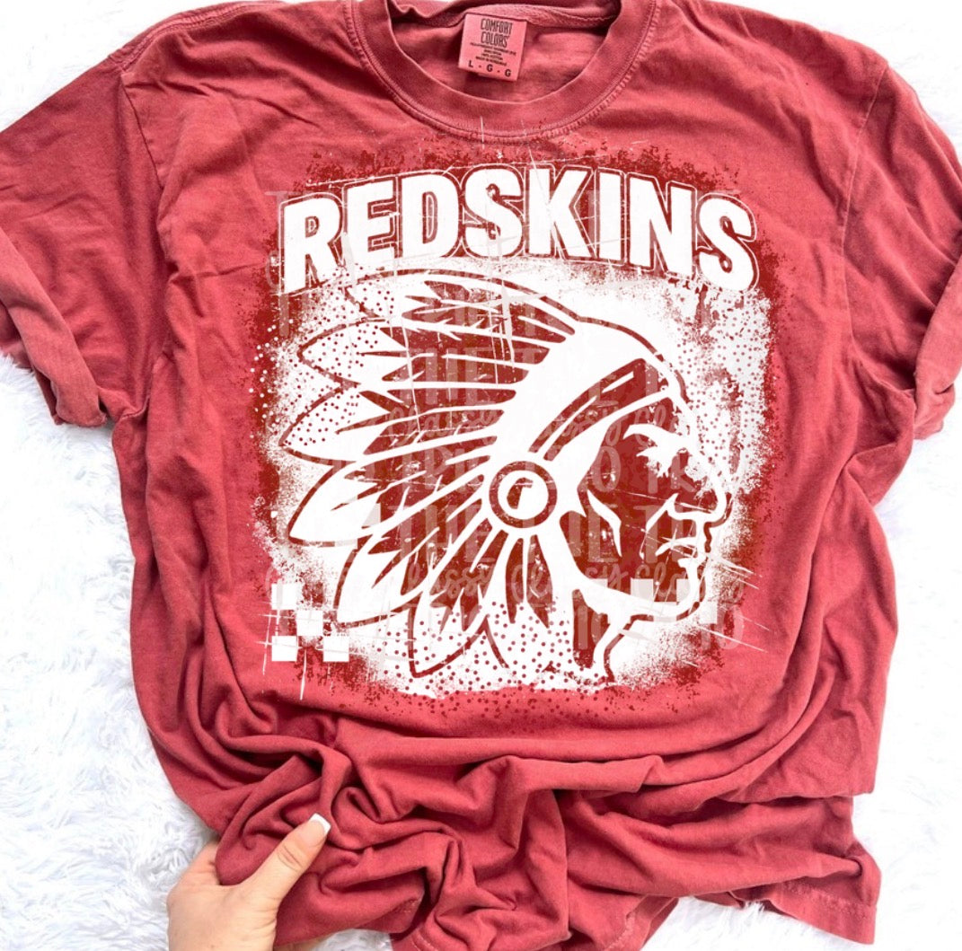 Red Skins Red Grudge | Digital Design | PNG | Original Designer Retro Shirt Design Trend | Vintage Chalk Distressed | School Mascot