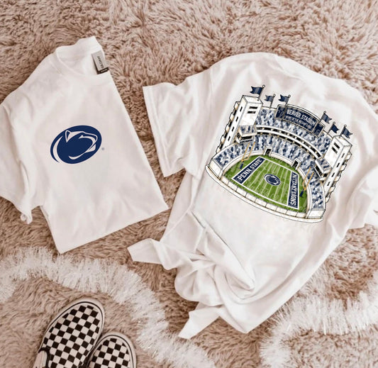 Blue & White Football Stadium PNG | Gameday Clipart | Sports Stadium Illustration | Digital Download | Shirt Design PNG | Boutique Graphic