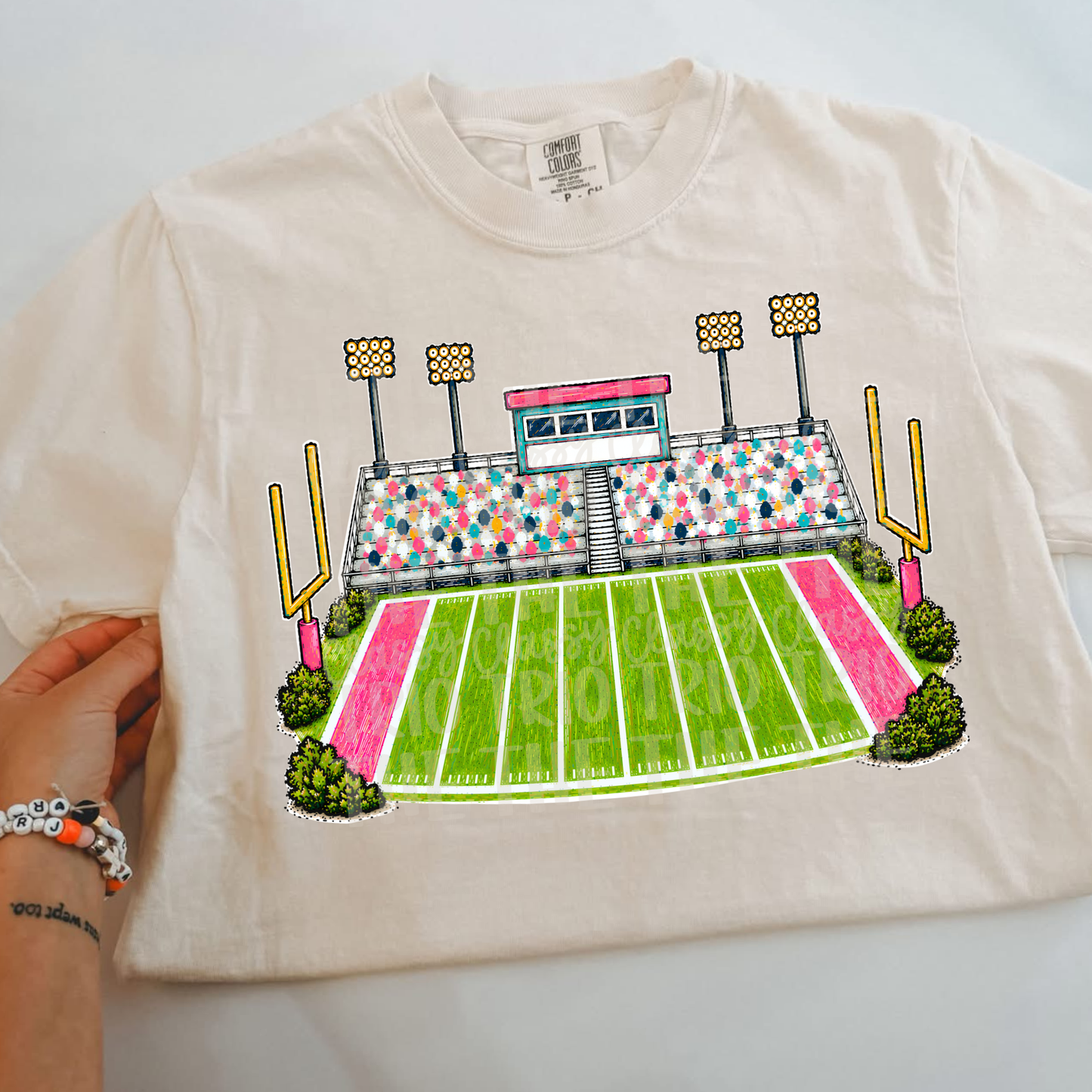 Pink Pastel Football Field Design School Shirt PNG | Teacher, School Spirit Digital, Trendy, Friday Night Lights