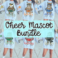 Cheer Mascots Bundle Spirit Wear PNG, Trendy Sleeve Shirt Designs, Faux Glitter, (Digital Design)