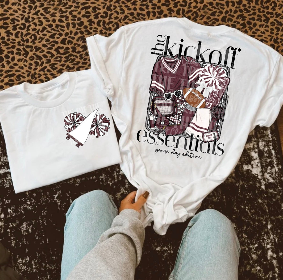 Kickoff Essentials Maroon, School Spirit Wear, PNG Digital Design, Cheerleading Football (Digital Only)