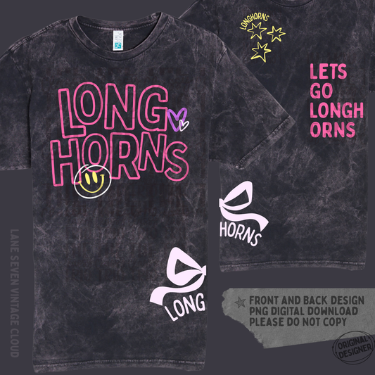Longhorn Doodle | Digital Design | PNG | Sublimation | Shirt Design | Trending | Original Designer