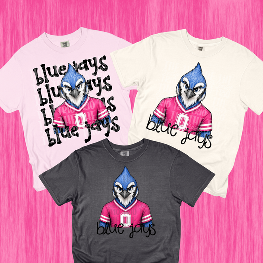 Pink Blue Jays Simple and Stack PNG | Preppy Design School Shirt PNG | Teacher | School Spirit Digital | Trendy