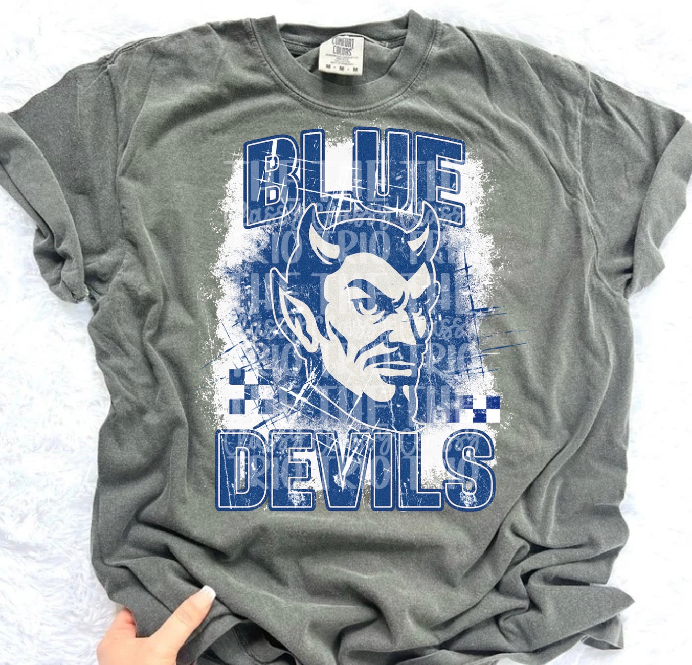 Blue Devils Grudge | Digital Design | PNG | Original Designer Retro Shirt Design | Trend | Vintage Chalk Distressed | School Mascot