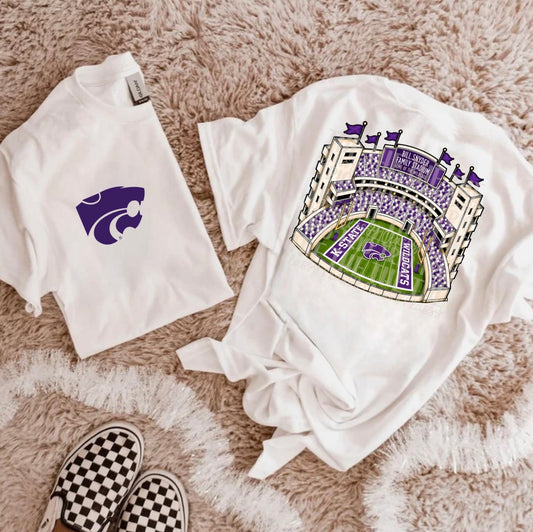 Purple & White Football Stadium PNG | Gameday Clipart | Sports Stadium Illustration | Digital Download | Shirt Design PNG | Boutique Graphic