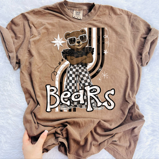 Bears Retro Mascot PNG | Trendy Design School Shirt, Teacher, School Spirit Digital
